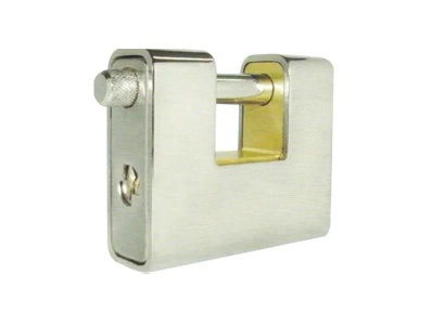 Armoured rectangular brass padlock - Rectangular padlock