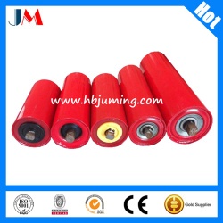 high quality red carrying idler roller/ conveyor idler roller