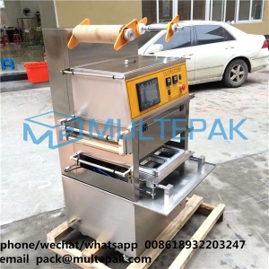 MULTEPAK High quality vertical MAP vacuum tray sealer for raw meat and cooked meat packaging