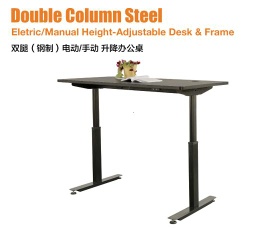 Electric/Manual Height-Adjustable Desk & Frame - Double Column Steel