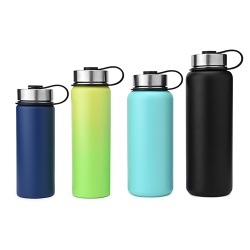 Vacuum Insulated Double Wall Stainless Steel Wide Mouth Water Bottle